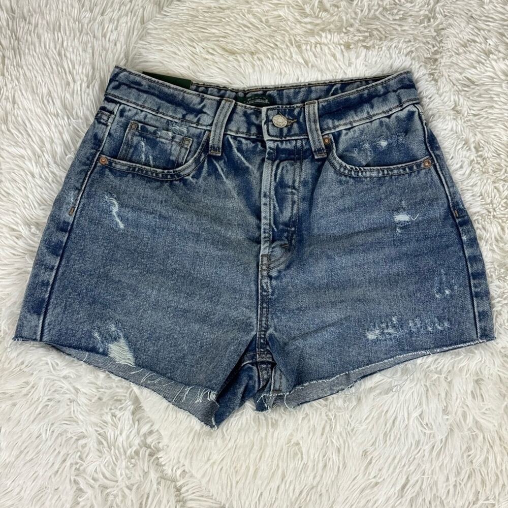 Wild Fable High Rise Distressed Raw Hem Denim Blue Jean Shorts Size 0/25 New